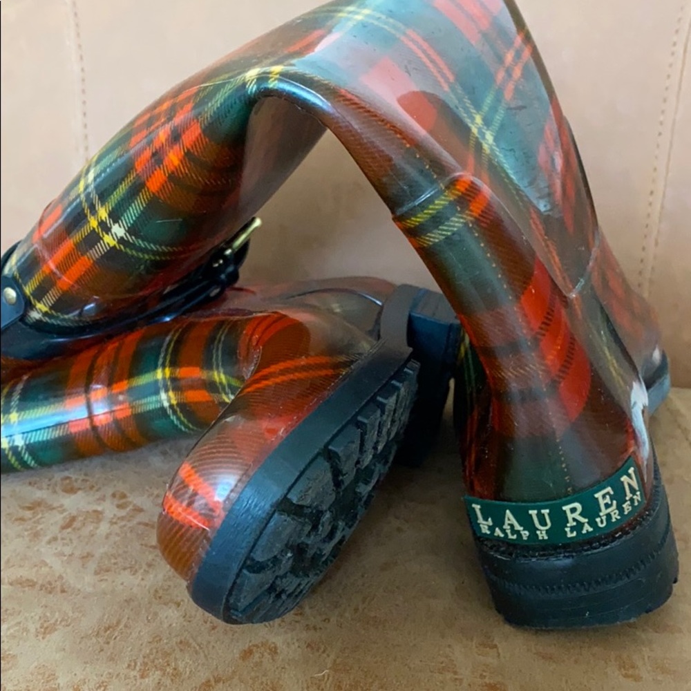 Ralph Lauren Plaid Rainboots Size 6